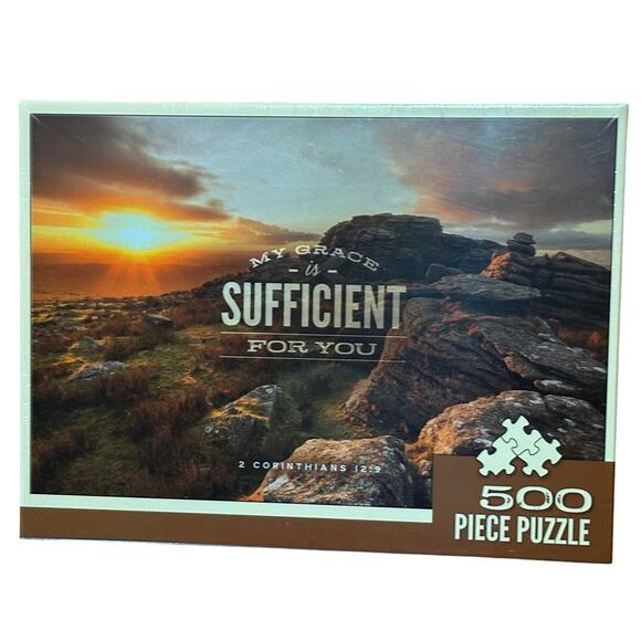 Christian Art Gifts 500 Piece Puzzle My Grace Is Sufficient 2 Cor. 12:9 NEW - Picture 1 of 4
